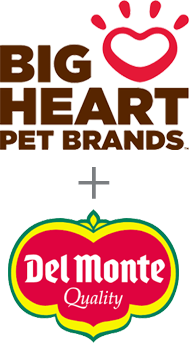 Logos for Delmonte and Big Heart pet brands.