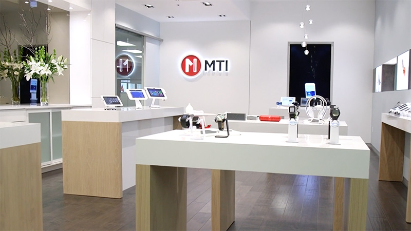 A personal electronics device showroom space.