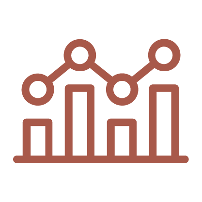 A copper line graphic depicting graphs.