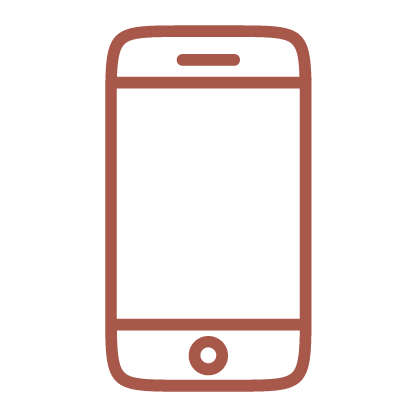 A copper line graphic depicting a cell phone.