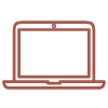 A copper line graphic depicting a laptop.