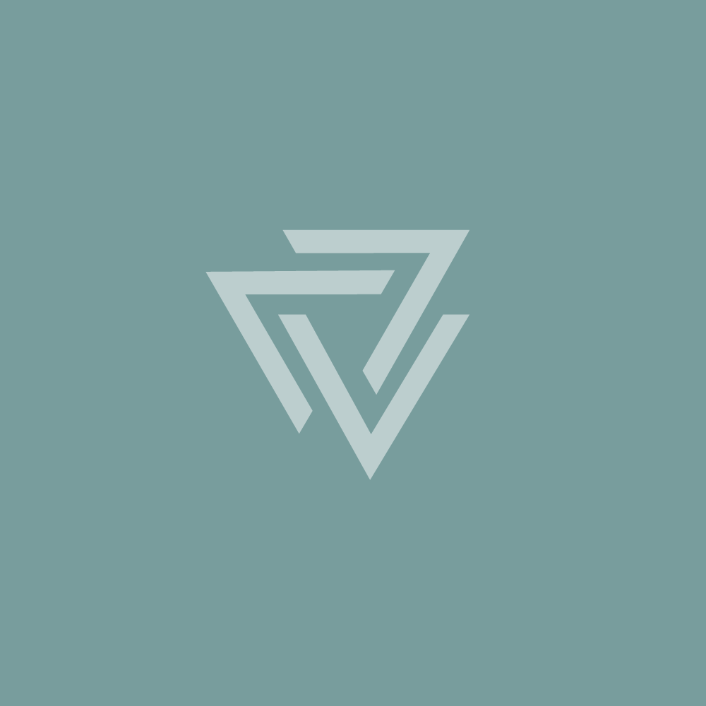 A tonal version of the Vestar Logo on a seafoam colored ground.